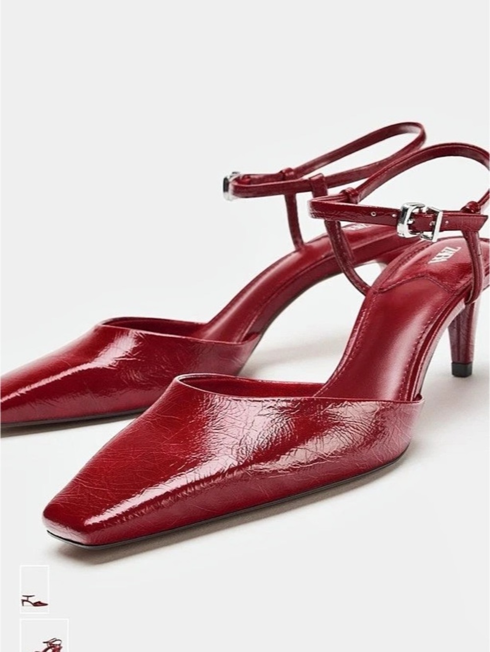 ZARA Slingback Heels Red EU 37